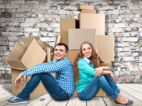 Packed boxes and furniture ready for a Whetstone house move